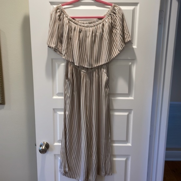 Taupe Stripe Olsen Jumpsuit - Picture 4 of 5